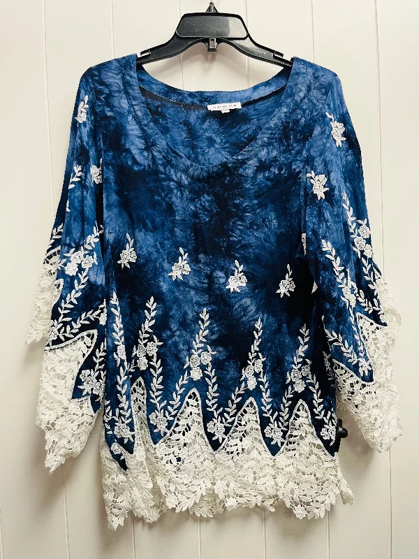 Top Long Sleeve By Adore In Blue, Size: M