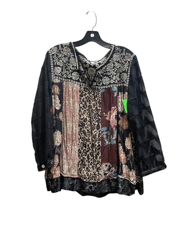 Top Long Sleeve By John Mark In Black, Size: Xl