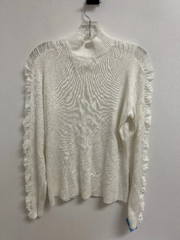 Top Long Sleeve By Clothes Mentor In Cream, Size: Xl