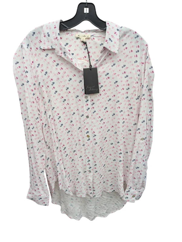 Top Long Sleeve Basic By Jane And Delancey In Pink, Size: M