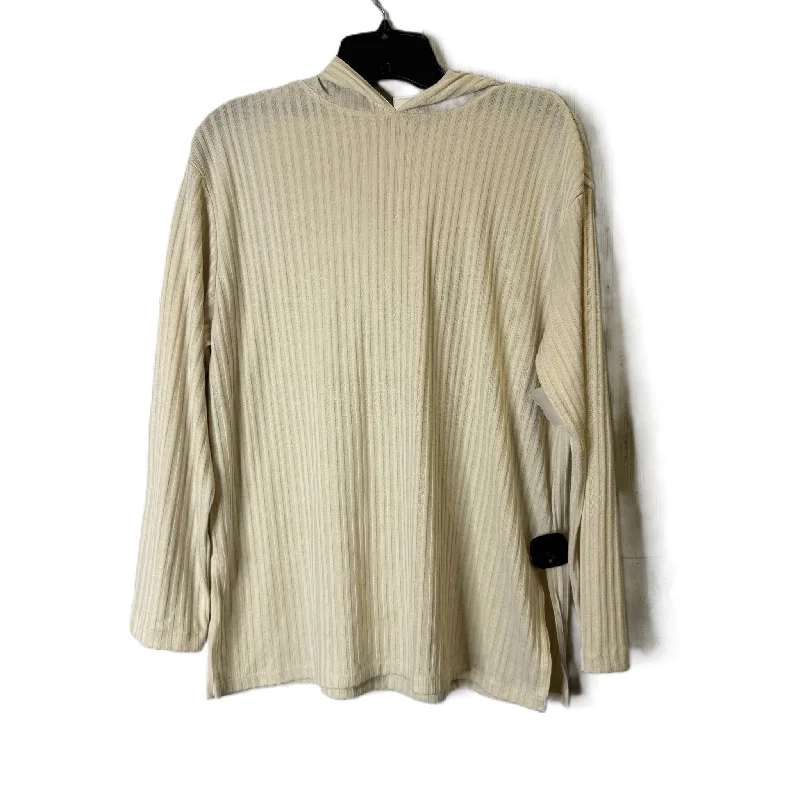 Top Long Sleeve By H&m In Cream, Size: S