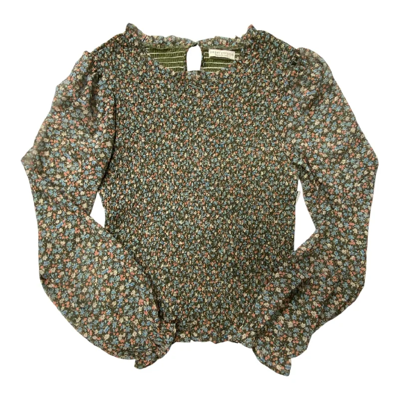 Top Long Sleeve By Paper Crane In Green, Size: L