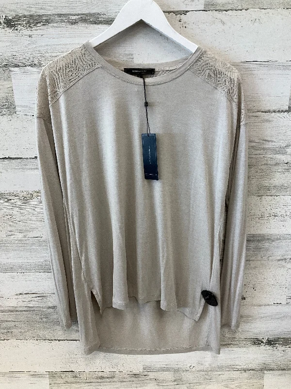 Top Long Sleeve By Bcbg In Beige, Size: M