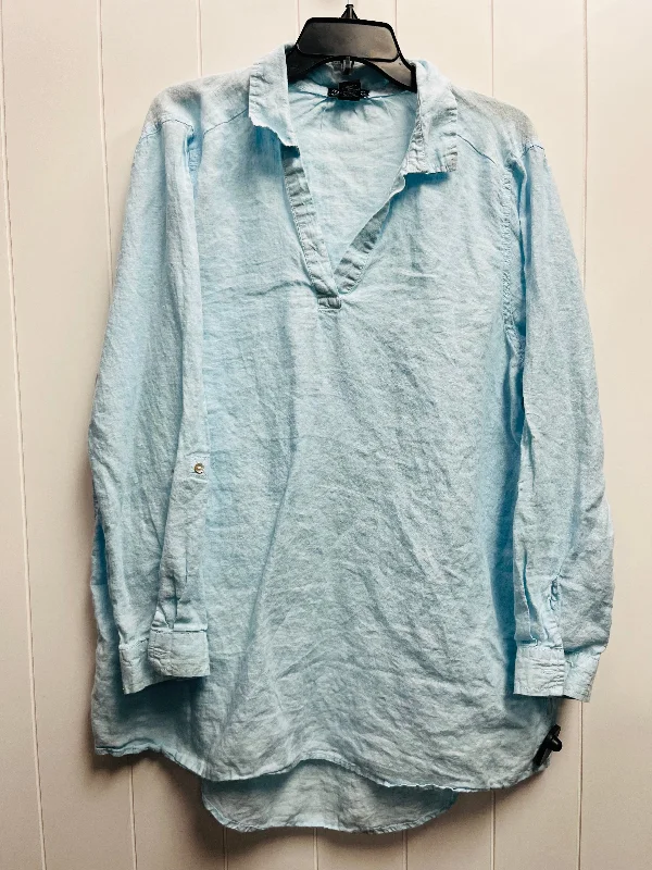 Top Long Sleeve By Jones New York In Blue, Size: 1x