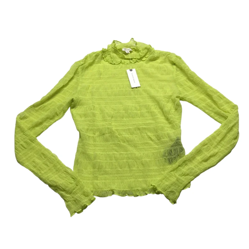 Top Long Sleeve By Pilcro In Green, Size: M