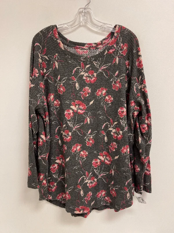 Top Long Sleeve By Clothes Mentor In Floral Print, Size: 2x