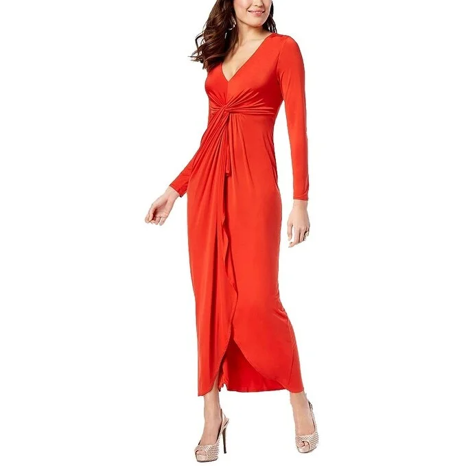 Thalia Sodi Women's Long-Sleeve High-Low Maxi Dress Red Size Extra Large - X-Large