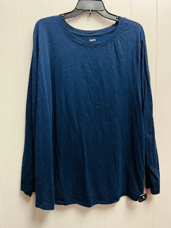 Top Long Sleeve Basic By Sonoma In Navy, Size: 3x