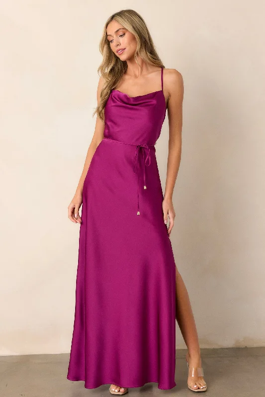 Gleaming Glam Magenta Maxi Dress