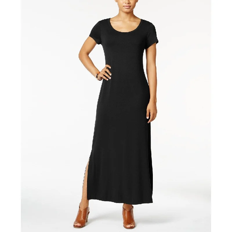 Style & Co Women's Short-Sleeve Maxi Dress Black Size Extra Small - X-Small