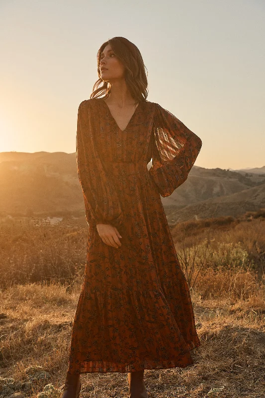 Leoben Floral Kent Long Sleeve Maxi Dress