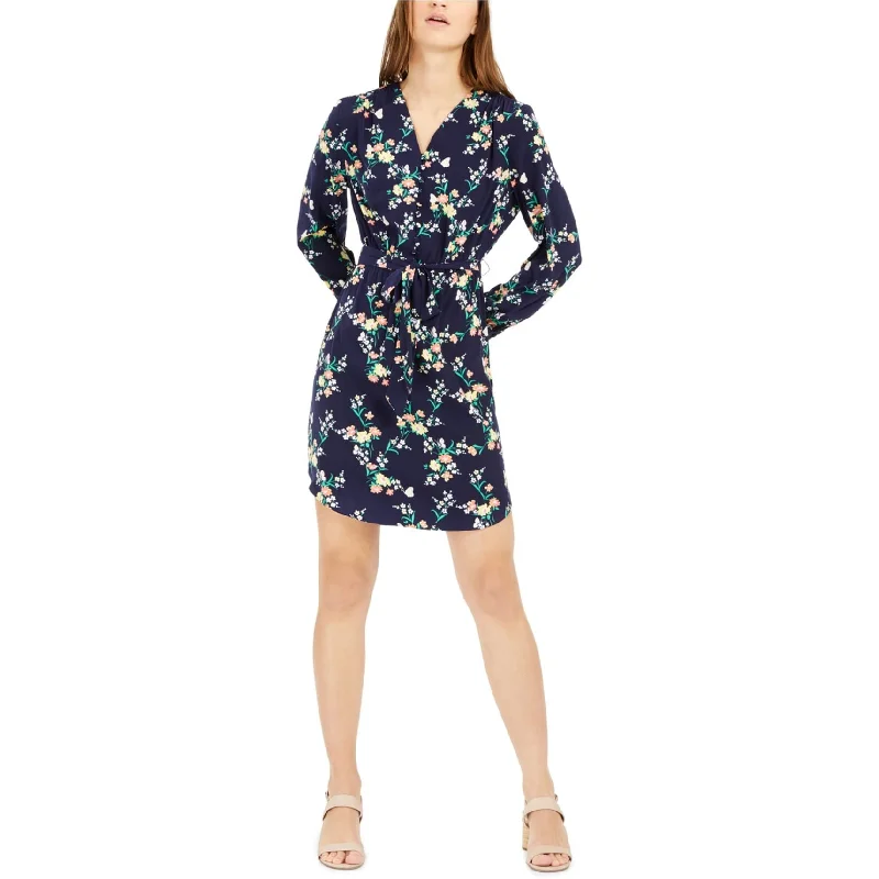 Maison Jules Womens Floral Mini A-Line Dress