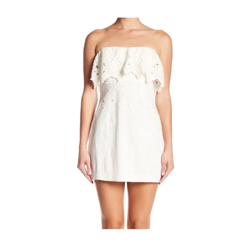 Free People Womens Morning Dove Mini Strapless Dress