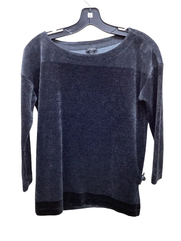 Top Long Sleeve By Talbots In Black & Grey, Size: Sp