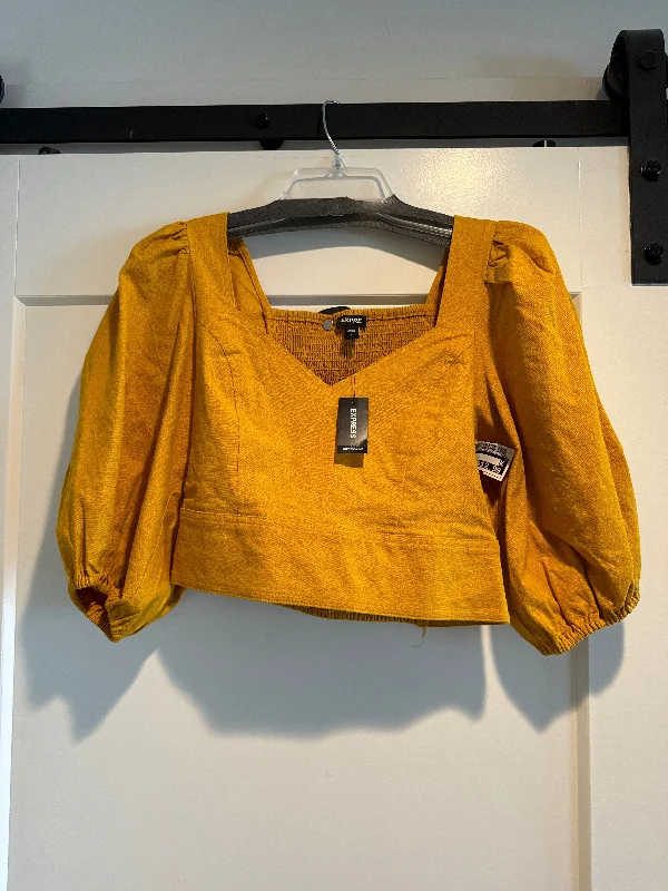 Top Long Sleeve By Express In Yellow, Size: S