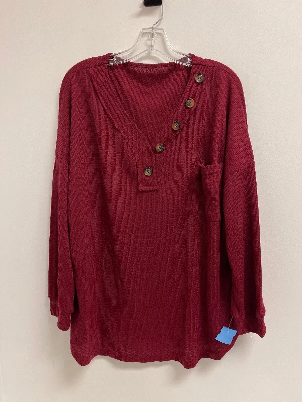 Top Long Sleeve By Clothes Mentor In Red, Size: Xl