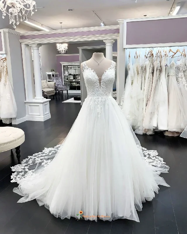 Ball Gown Low Back Wedding Dress