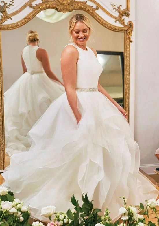 Tiered Skirt Plus Size Wedding Dress