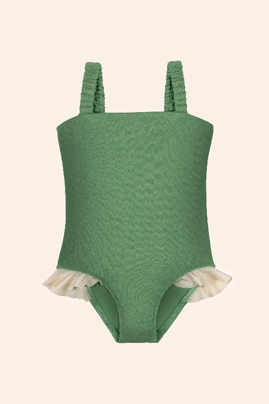 Lenae Ruffle One Piece Green