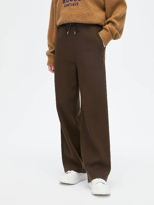 Wool Knit Wide Leg Pants