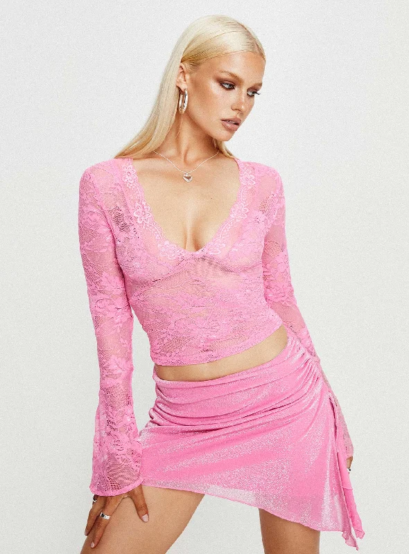 Donelli Asymmetric Mini Skirt Pink