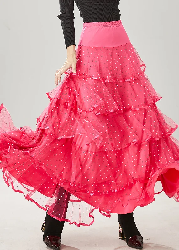 Pink Silm Fit Tulle Skirt Exra Large Hem Spring