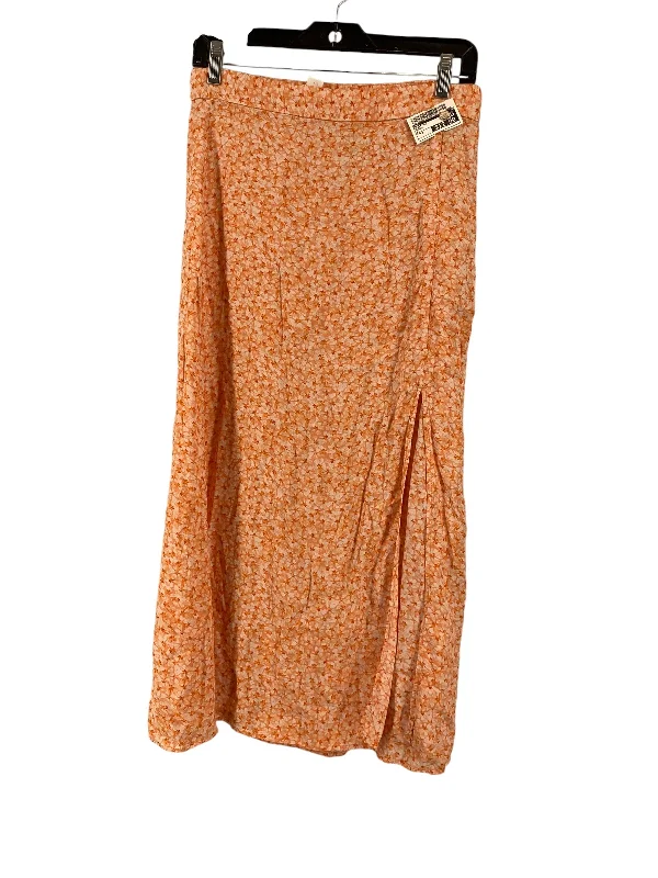 Skirt Maxi By H&m In Orange, Size: 8