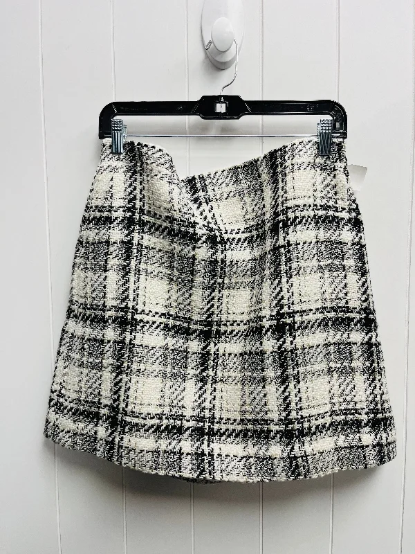 Skirt Mini & Short By Loft In Black & Cream, Size: 10