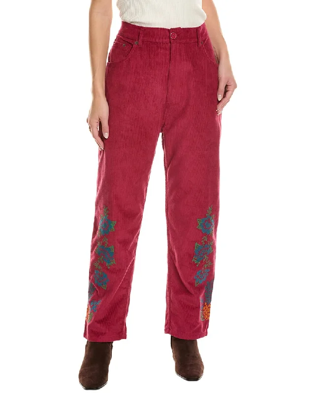 FARM Rio Embroidered Corduroy Pant