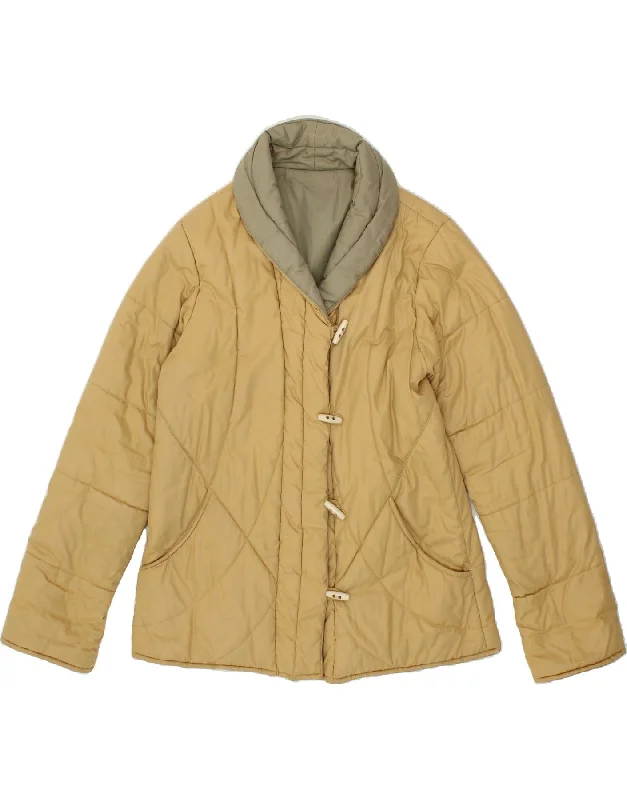 COLLECTION Womens Padded Reversible Jacket IT 42 Medium Beige Polyester