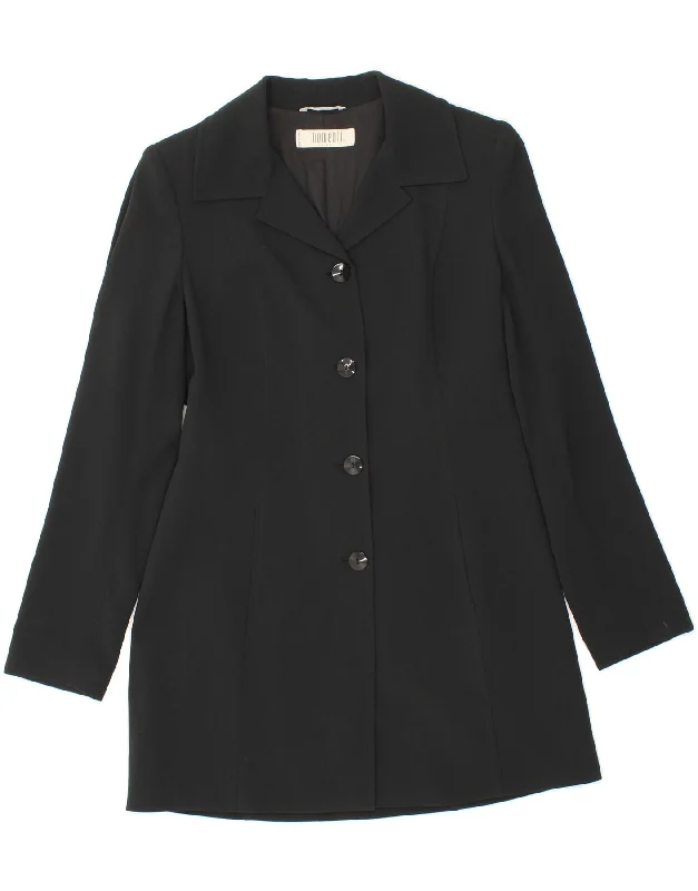 MOMENTI Womens Overcoat IT 44 Medium Black Acetate