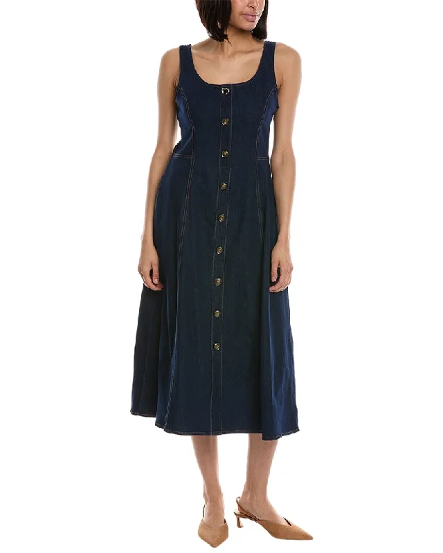 Anne Klein Button Front Midi Dress