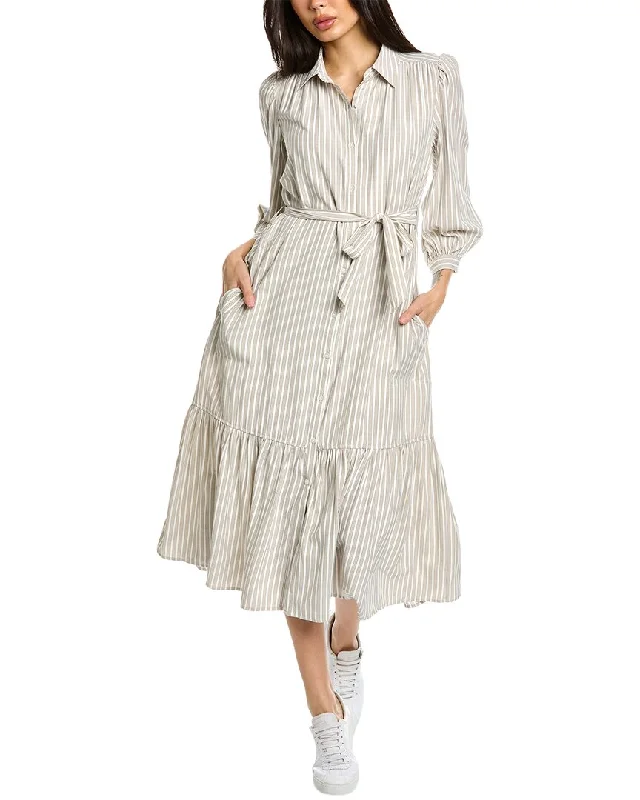 Max Studio Tie Waist Midi Shirtdress