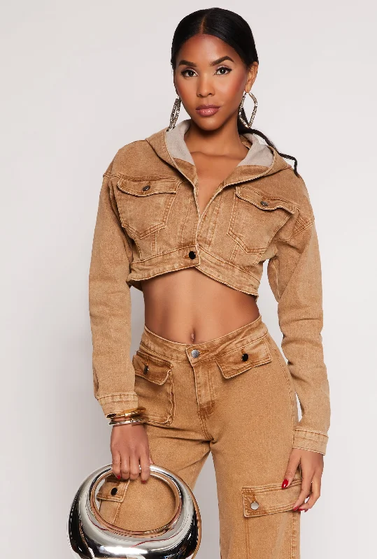 Spoon Jeans Hooded Cropped Jacket