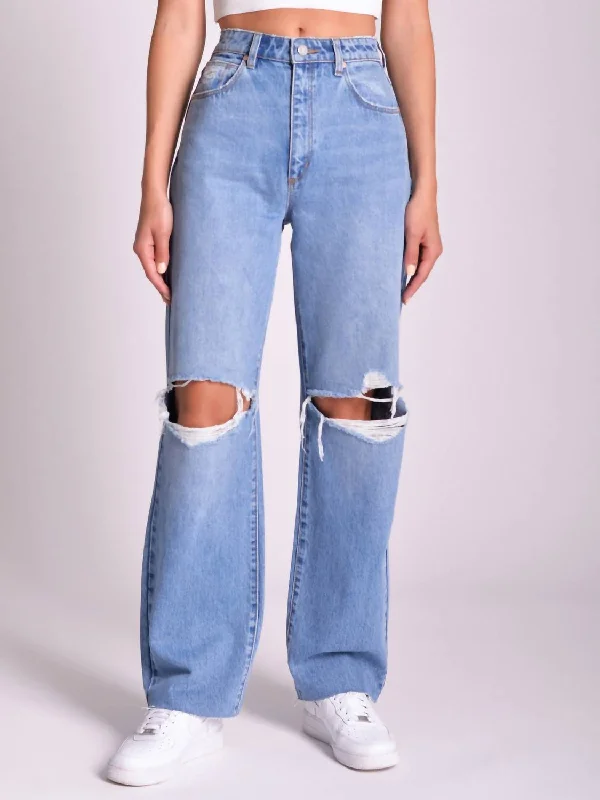 Carrie Britt Rip Jeans In Mid Vintage Blue