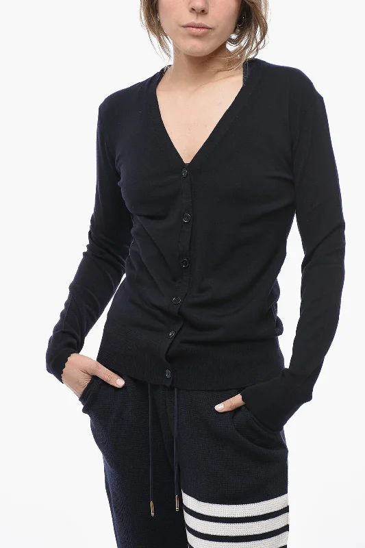 Chloe Extrafine Wool Cardigan with V Neck