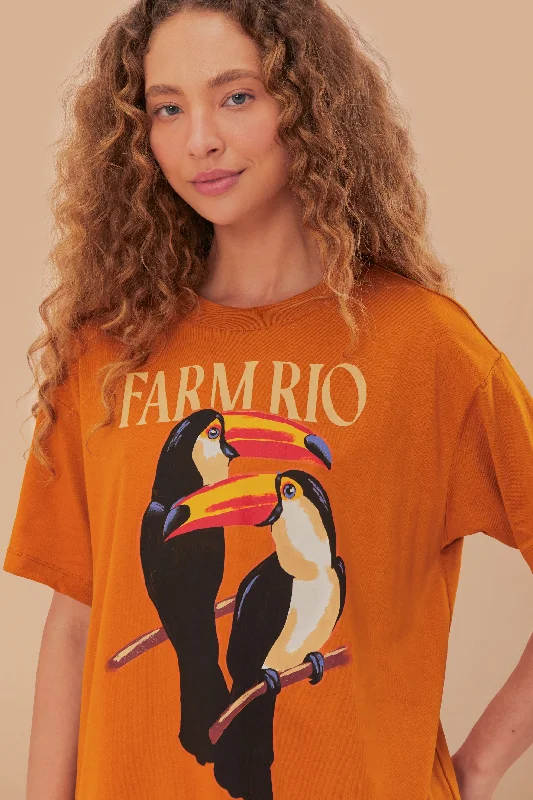 Brown Farm Rio Toucan Organic Cotton Relaxed T-Shirt