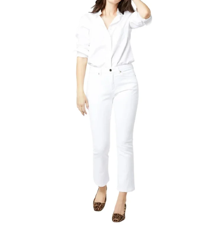 Flare Cropped 5-Pocket Jean In White