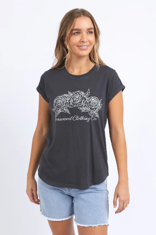 Foxwood Eva Rose Tee Washed Black