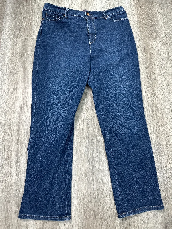 Jeans Straight By Gloria Vanderbilt In Blue Denim, Size: 16