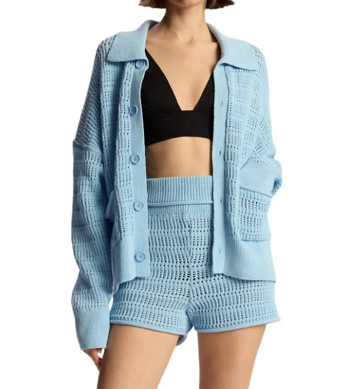 Kingsley Crochet Knit Cardigan In Rio