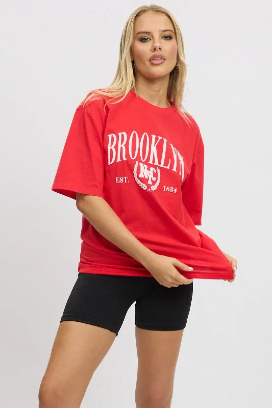 Red Graphic Tee Short Sleeve