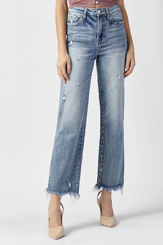 Stacey Hi Rise Straight Jeans In Blue