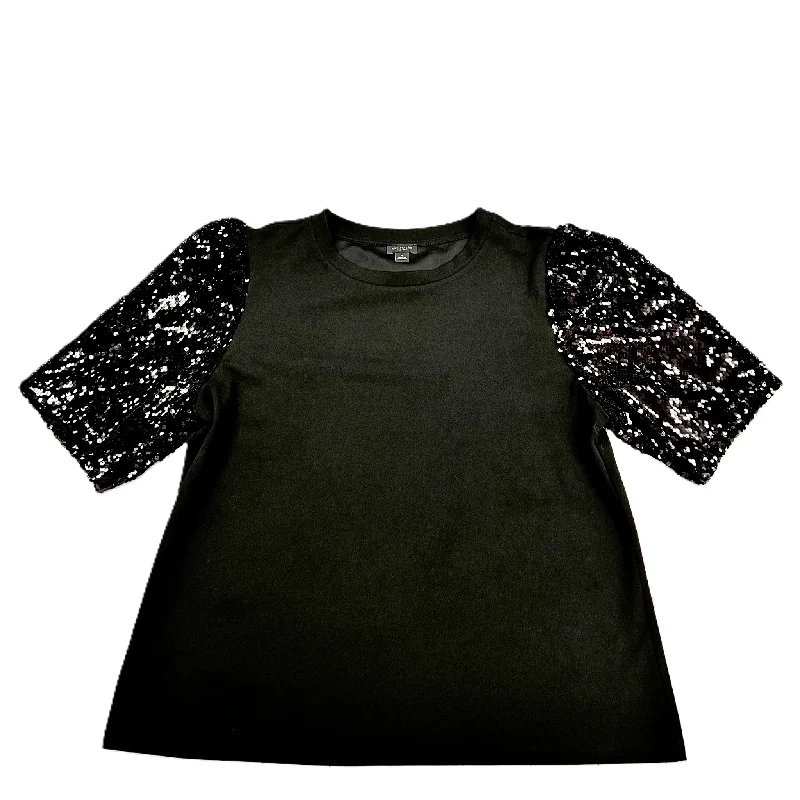 Top Short Sleeve By Ann Taylor In Black, Size: Xl