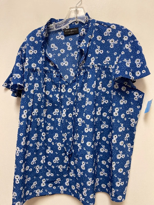 Top Short Sleeve By Lane Bryant In Blue, Size: Xl