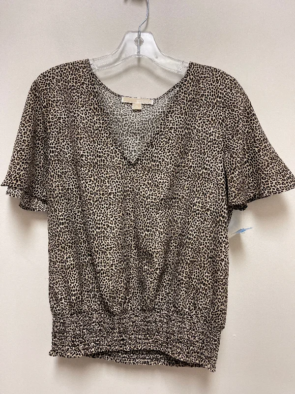 Top Short Sleeve By Michael By Michael Kors In Animal Print, Size: M