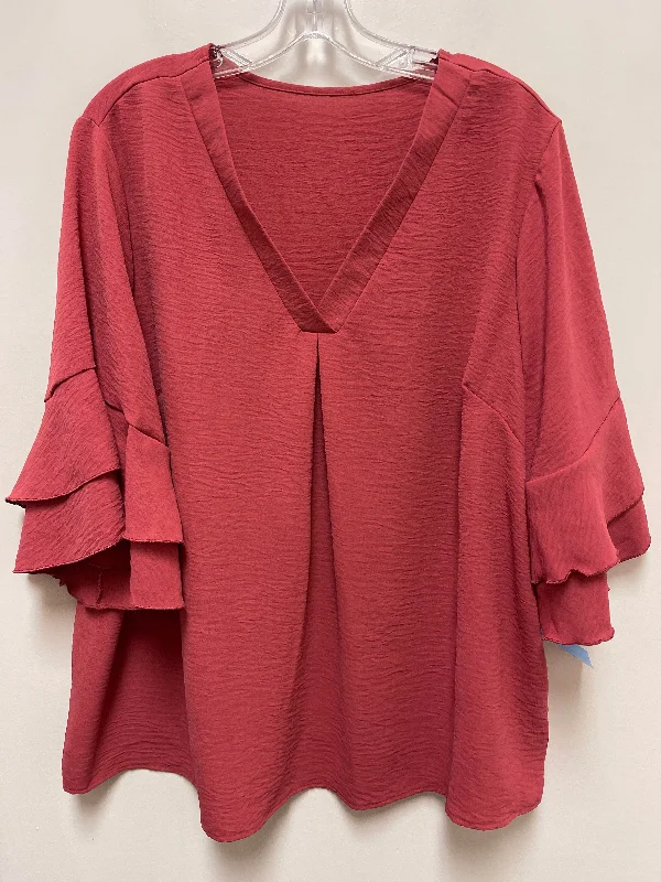 Top Short Sleeve By Shein In Pink, Size: 3x