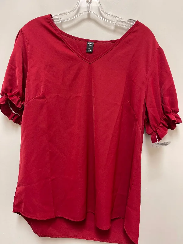 Top Short Sleeve By Shein In Red, Size: Xl