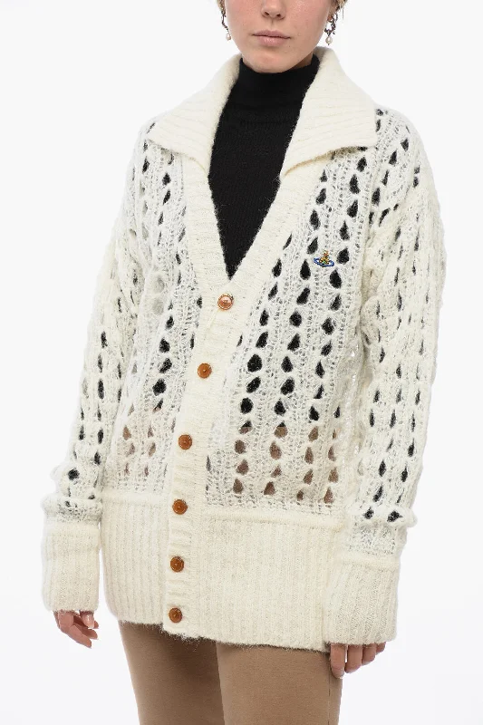 Vivienne Westwood Openwork Cardigan with Contrasting Embroidery