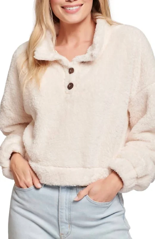 We Are On A Cloud Pullover Sweater Top In Cream